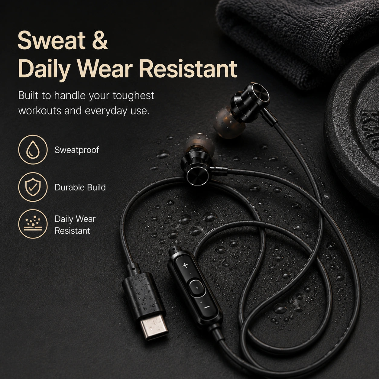 TecSox Type C Earphones | Deep Bass & Balanced Sound