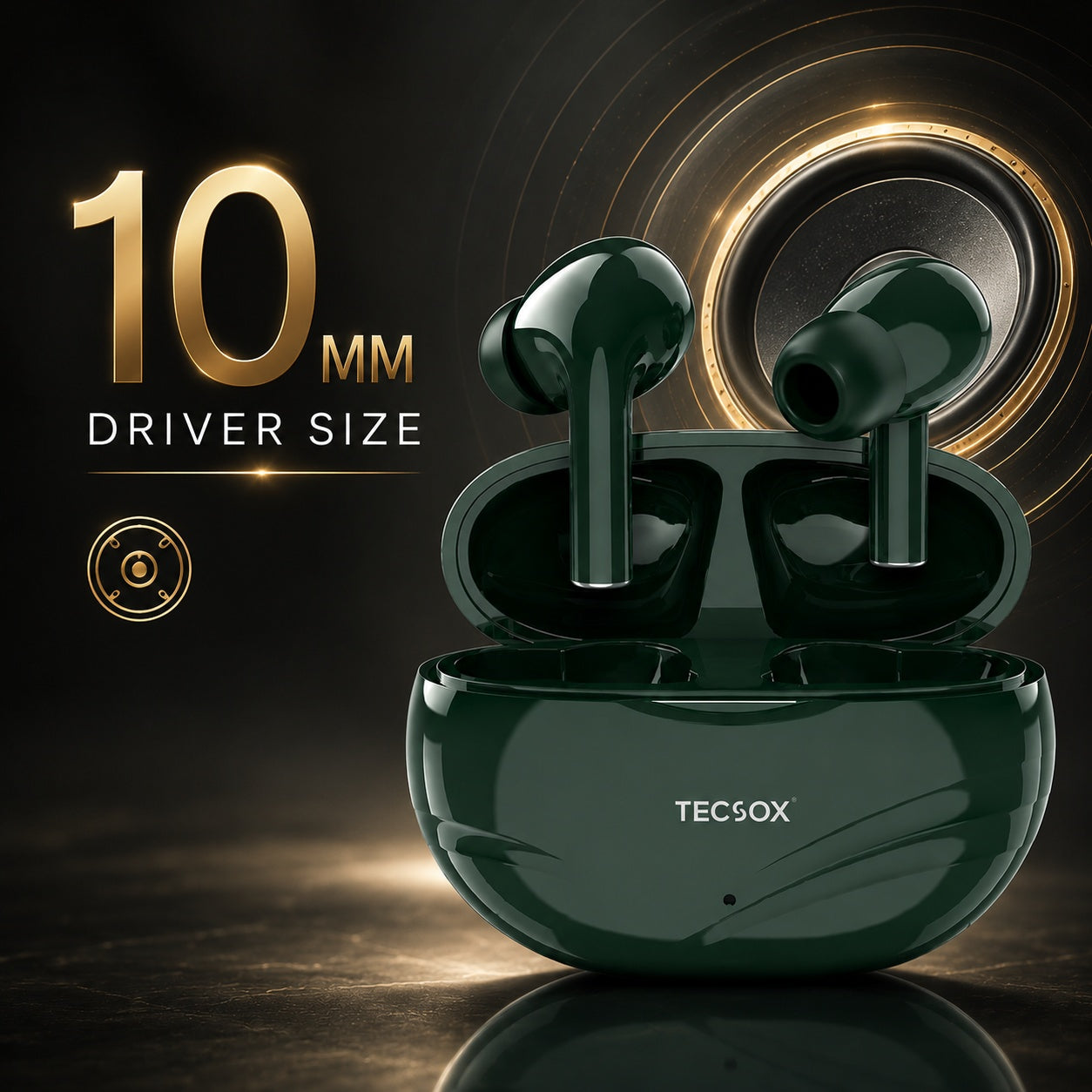 TecSox Neo591 Wireless Earbud With Deep Bass & Comfortable Fit | IPX Water Resistant