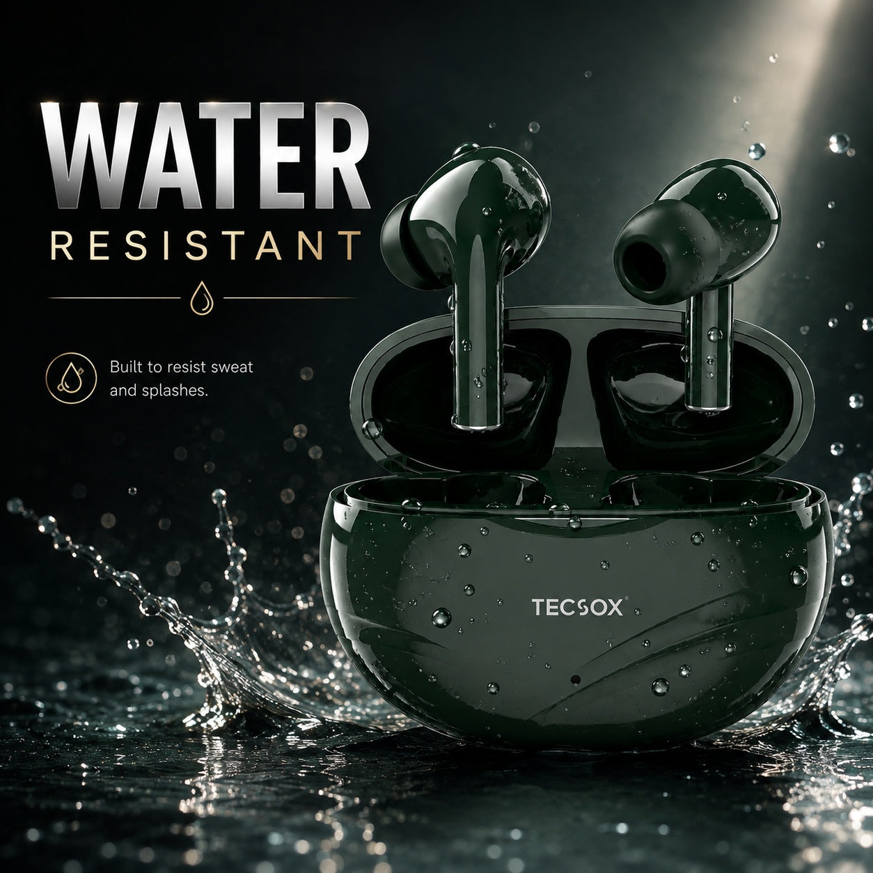 TecSox Neo591 Wireless Earbud With Deep Bass & Comfortable Fit | IPX Water Resistant