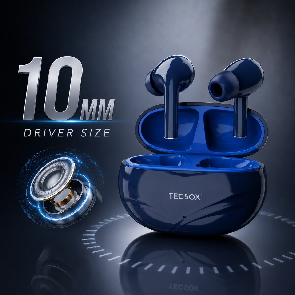 TecSox Neo591 Wireless Earbud With Deep Bass & Comfortable Fit | IPX Water Resistant