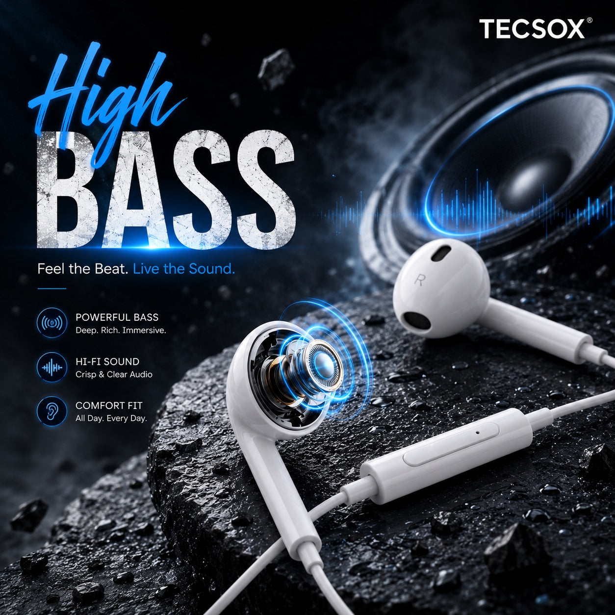 TecSox Bass Buds72 |  Deep Bass with Clear Vocals