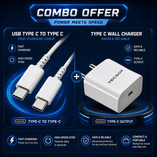Type C 20W PD Wall Charger + Cable | Under ₹1999