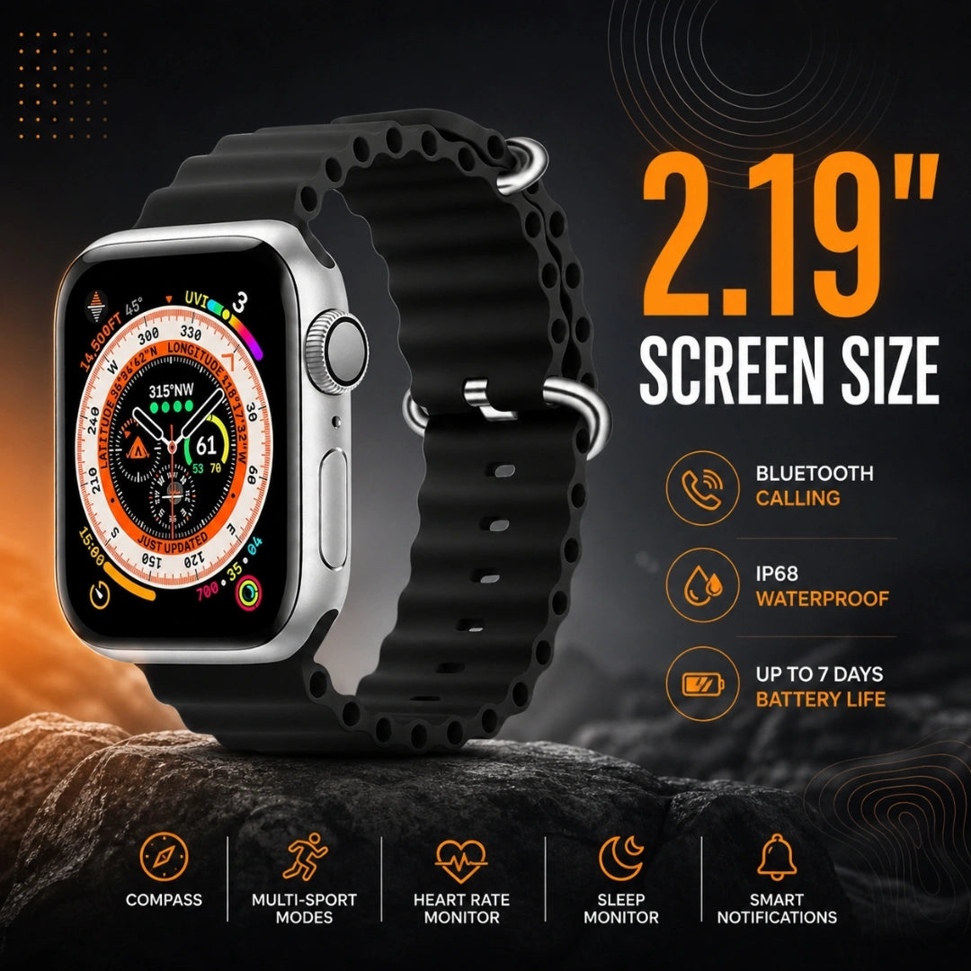 TecSox 2.19" Screen Size Metal Shield | Smart Watch| Wireless Charging