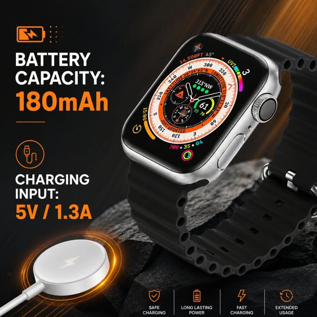 TecSox 2.19" Screen Size Metal Shield | Smart Watch| Wireless Charging