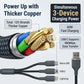 Tecsox 3 in 1 Grey Fast Charging Cable | For iOS & Android