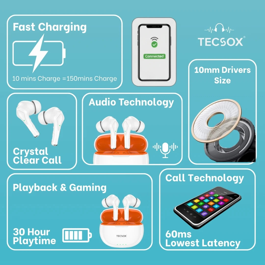 Buy TecSox Neo231 Wireless Earbud With Comfortable Fit