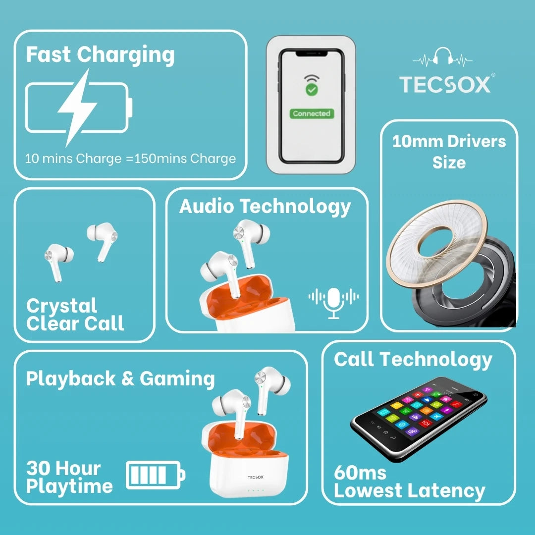 Buy TecSox Neo411 Wireless Earbud With Comfortable Fit