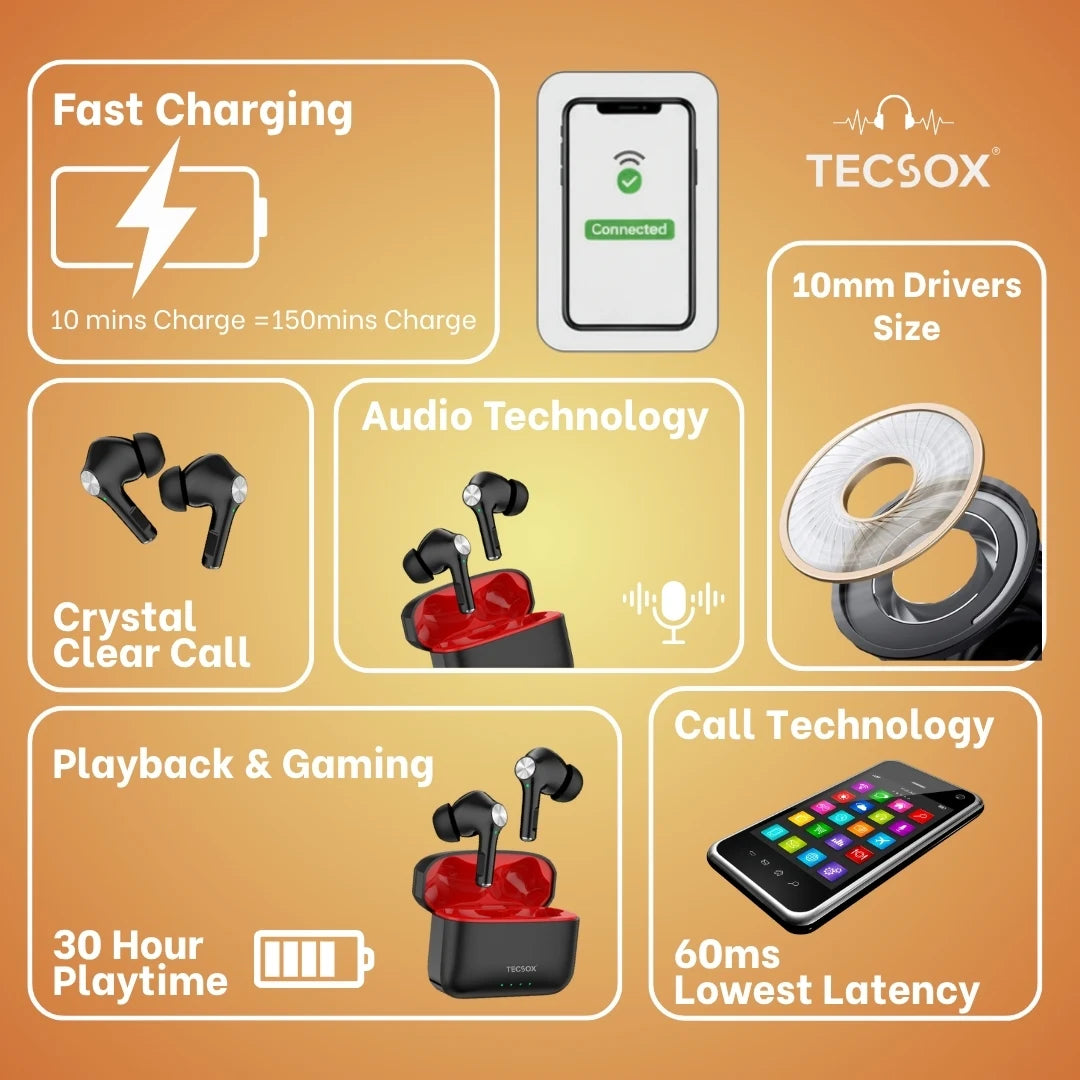 Buy TecSox Neo411 Wireless Earbud With Comfortable Fit