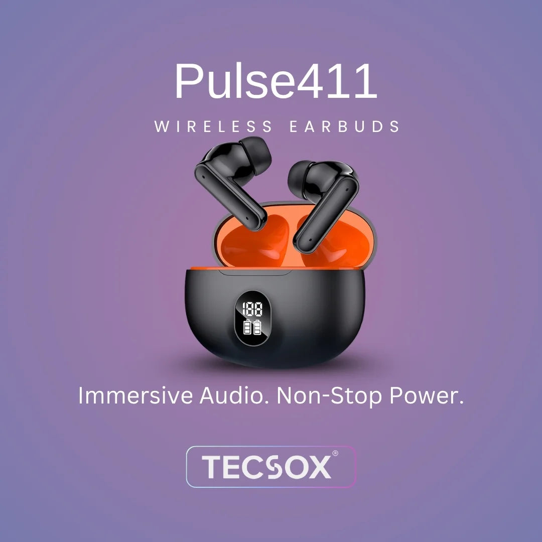 Order TecSox Pulse411  Bluetooth Earbuds | Deep Bass | Under ₹1000