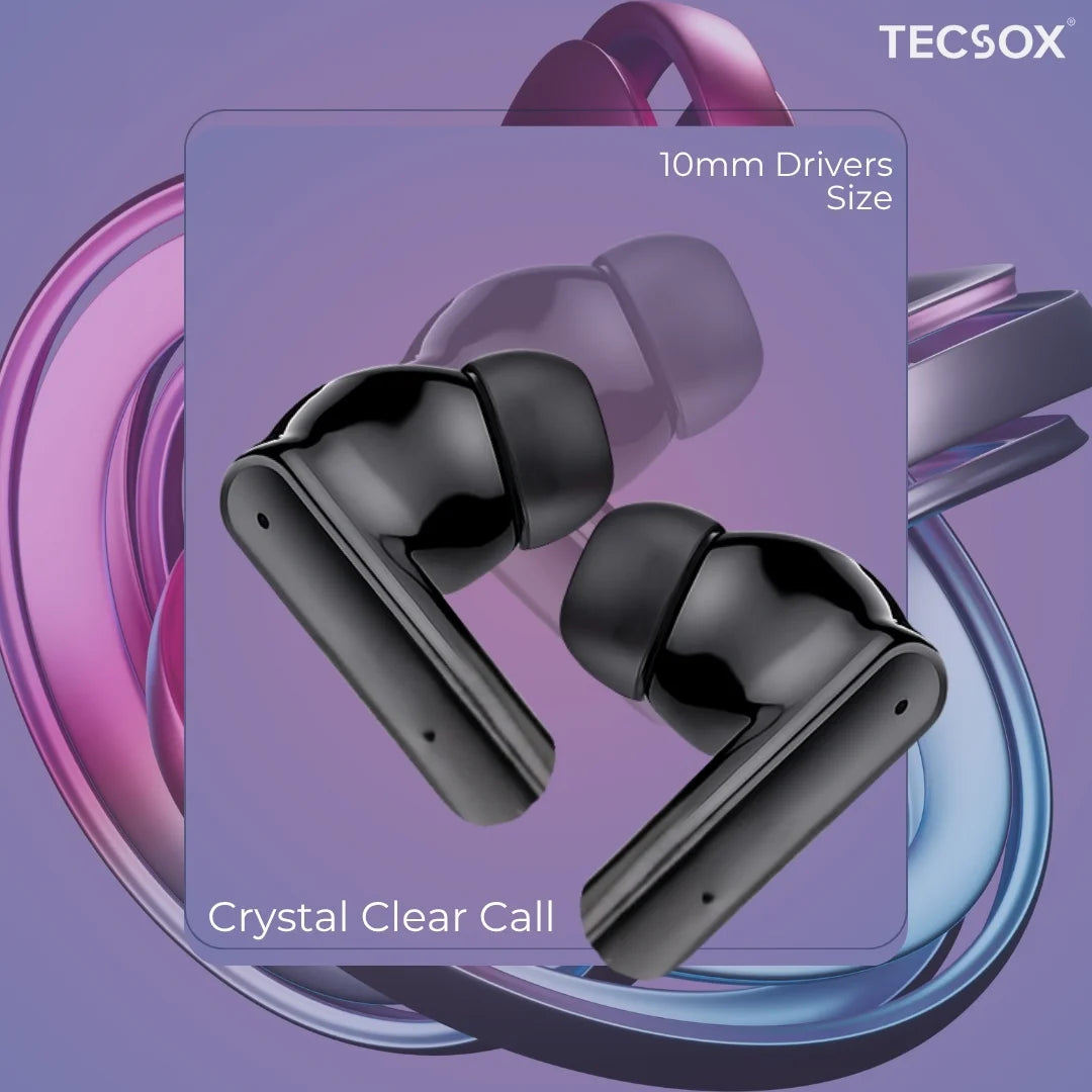 Order TecSox Pulse411  Bluetooth Earbuds | Deep Bass | Under ₹1000
