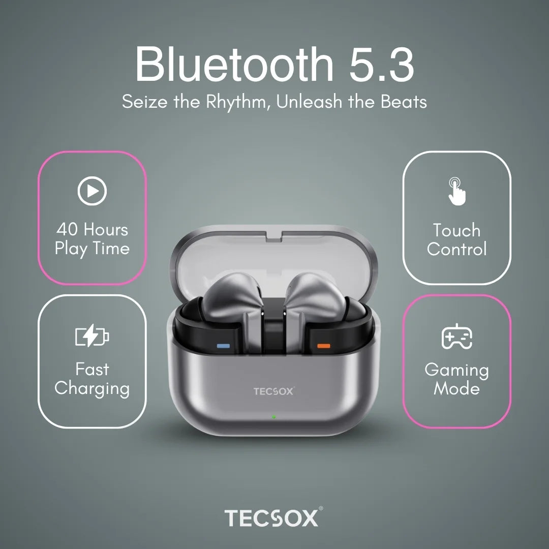 Order TecSox Audora Bluetooth Earbuds | Deep Bass | Under ₹1000