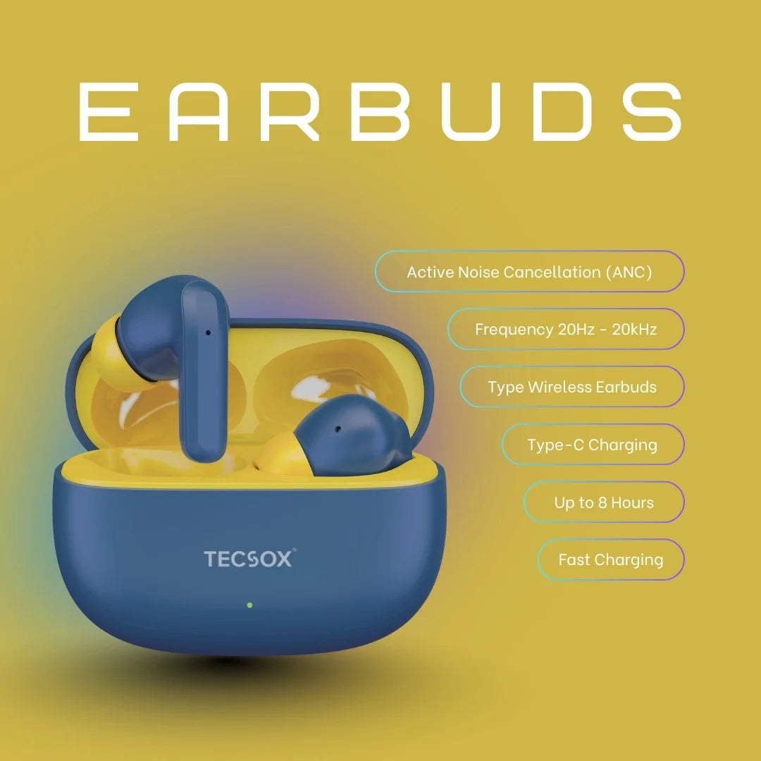 Order TecSox Wave Bluetooth Earbuds | Deep Bass