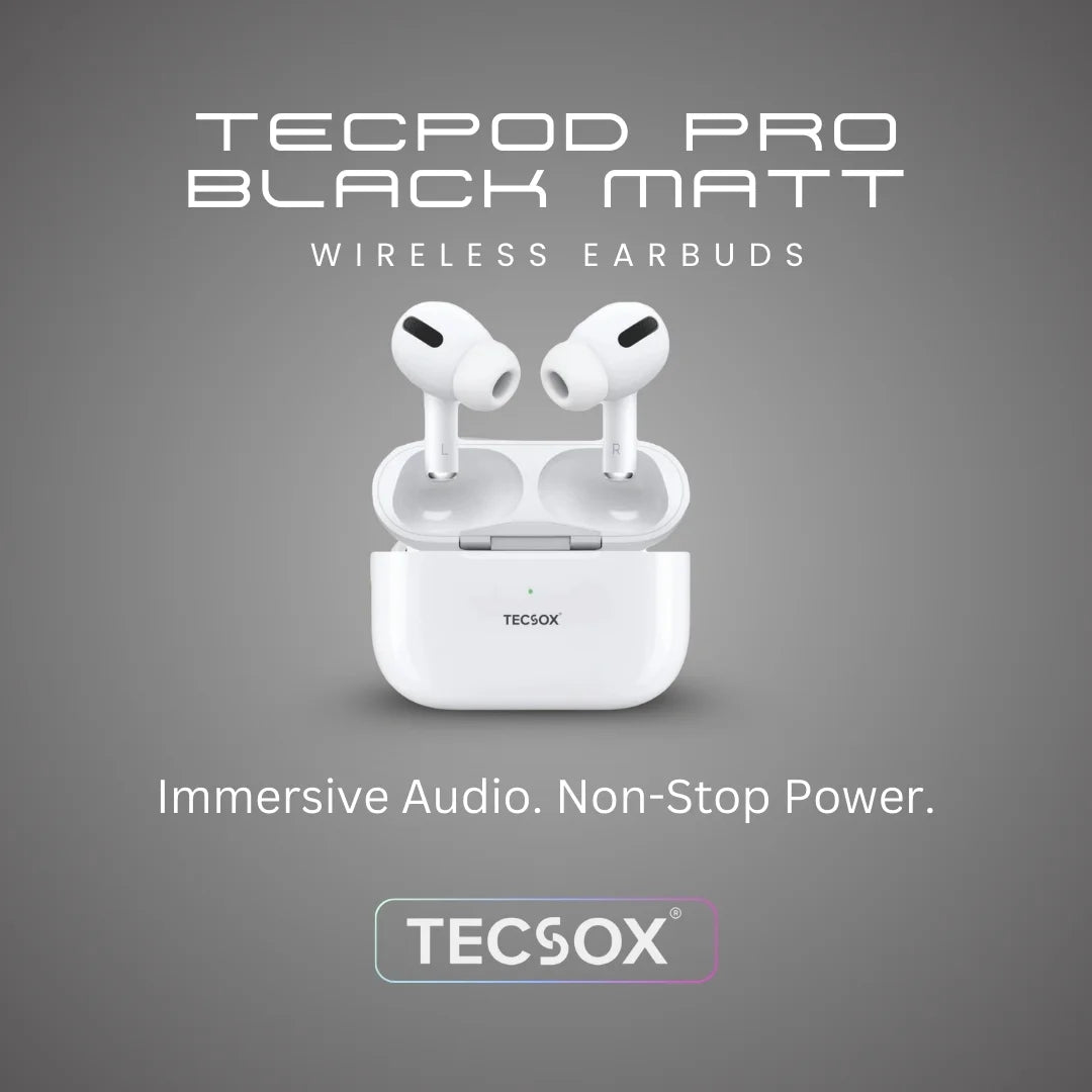 TecPod Pro Earbuds 30Hr Playtime | 5.3 V Bluetooth Earbuds | Deep Bass | Water Resistant