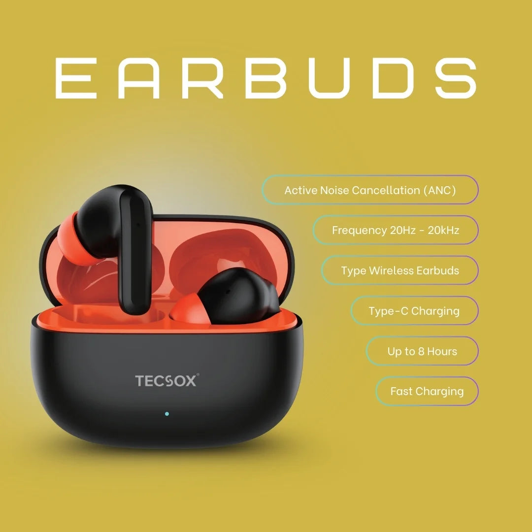Order TecSox Wave Bluetooth Earbuds | Deep Bass