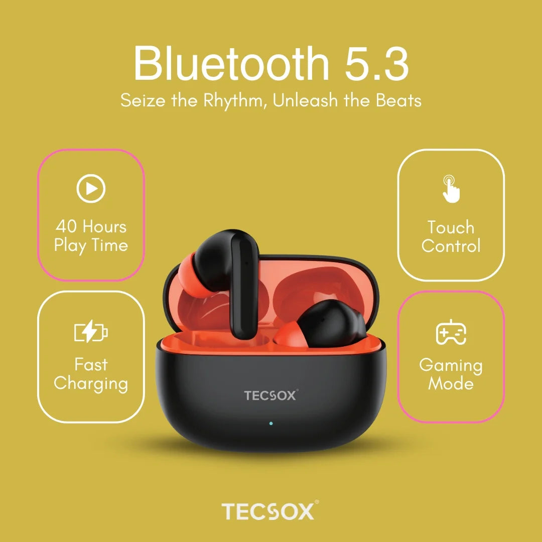 Order TecSox Wave Bluetooth Earbuds | Deep Bass