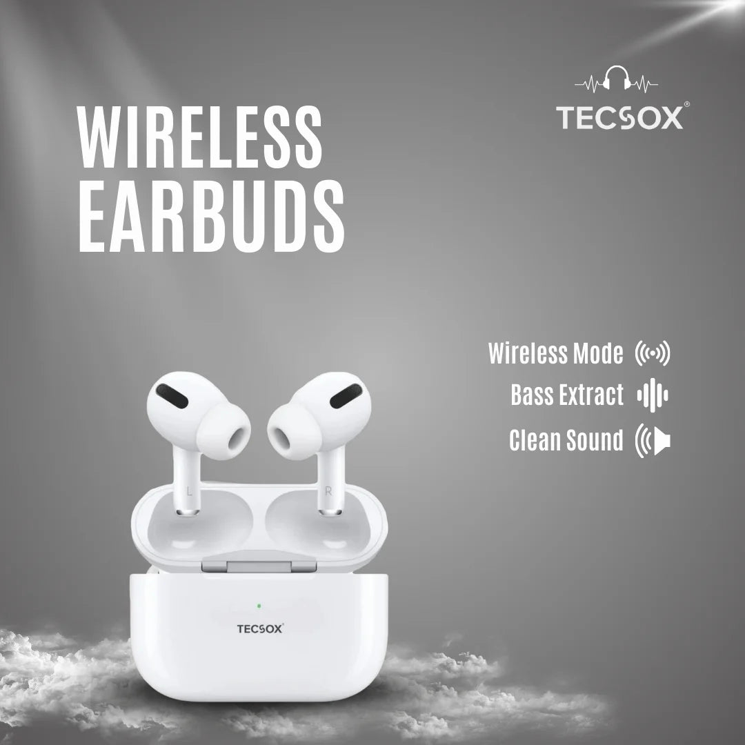 TecPod Pro Earbuds 30Hr Playtime | 5.3 V Bluetooth Earbuds | Deep Bass | Water Resistant