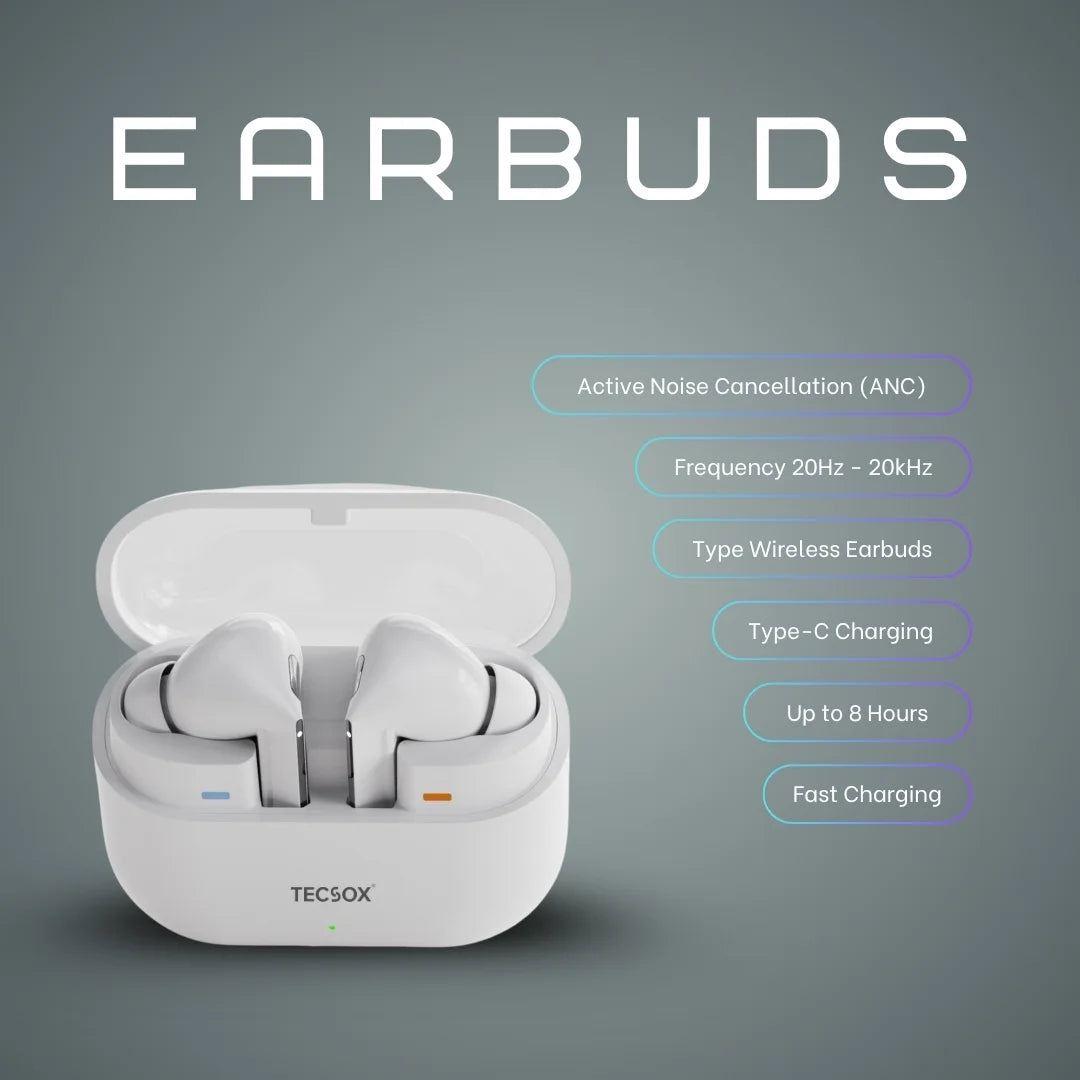 Order TecSox Audora Bluetooth Earbuds | Deep Bass | Under ₹1000
