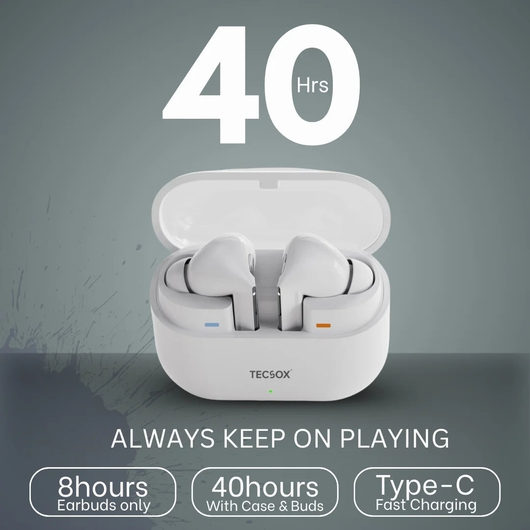 Order TecSox Audora Bluetooth Earbuds | Deep Bass | Under ₹1000