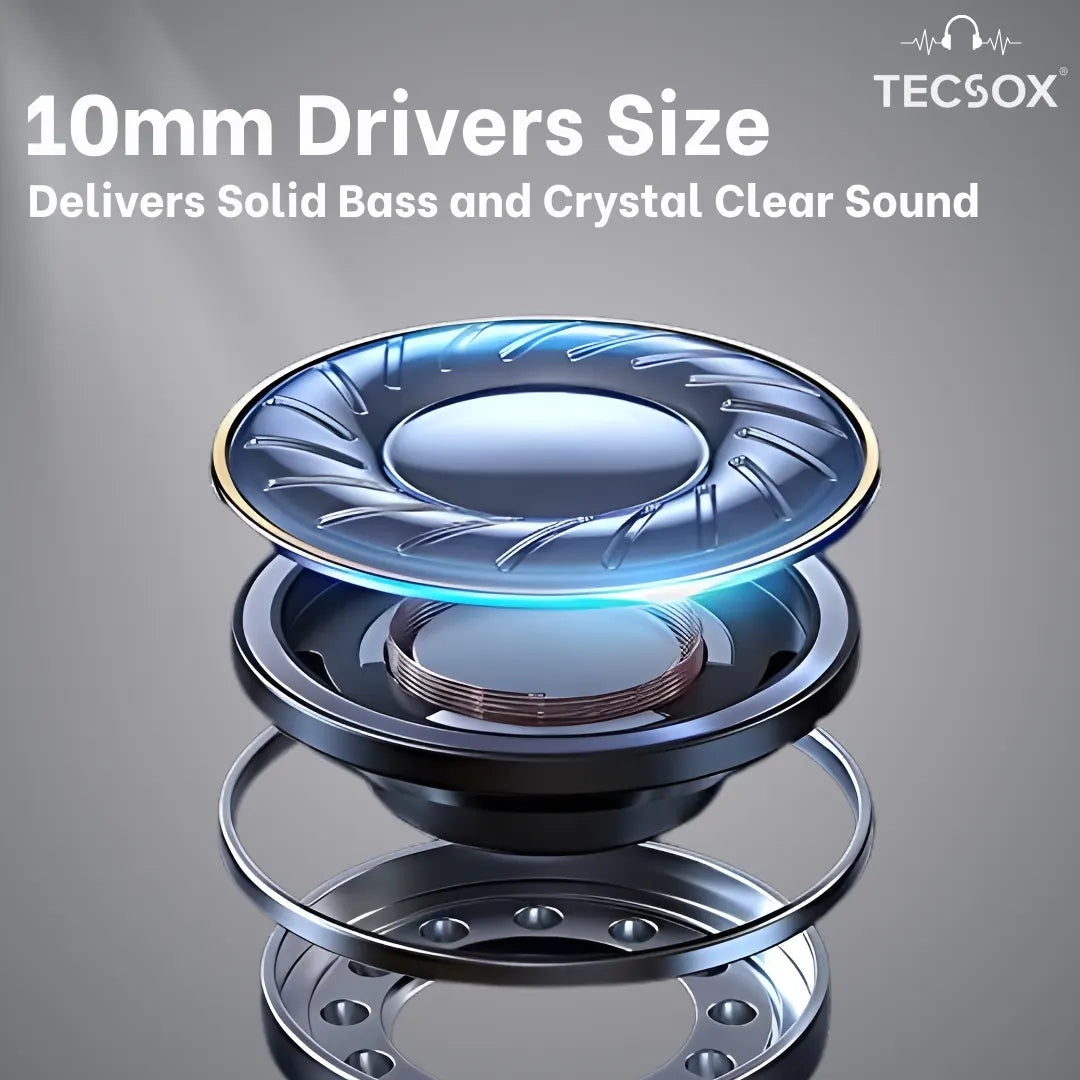 Order TecSox Audora Bluetooth Earbuds | Deep Bass | Under ₹1000