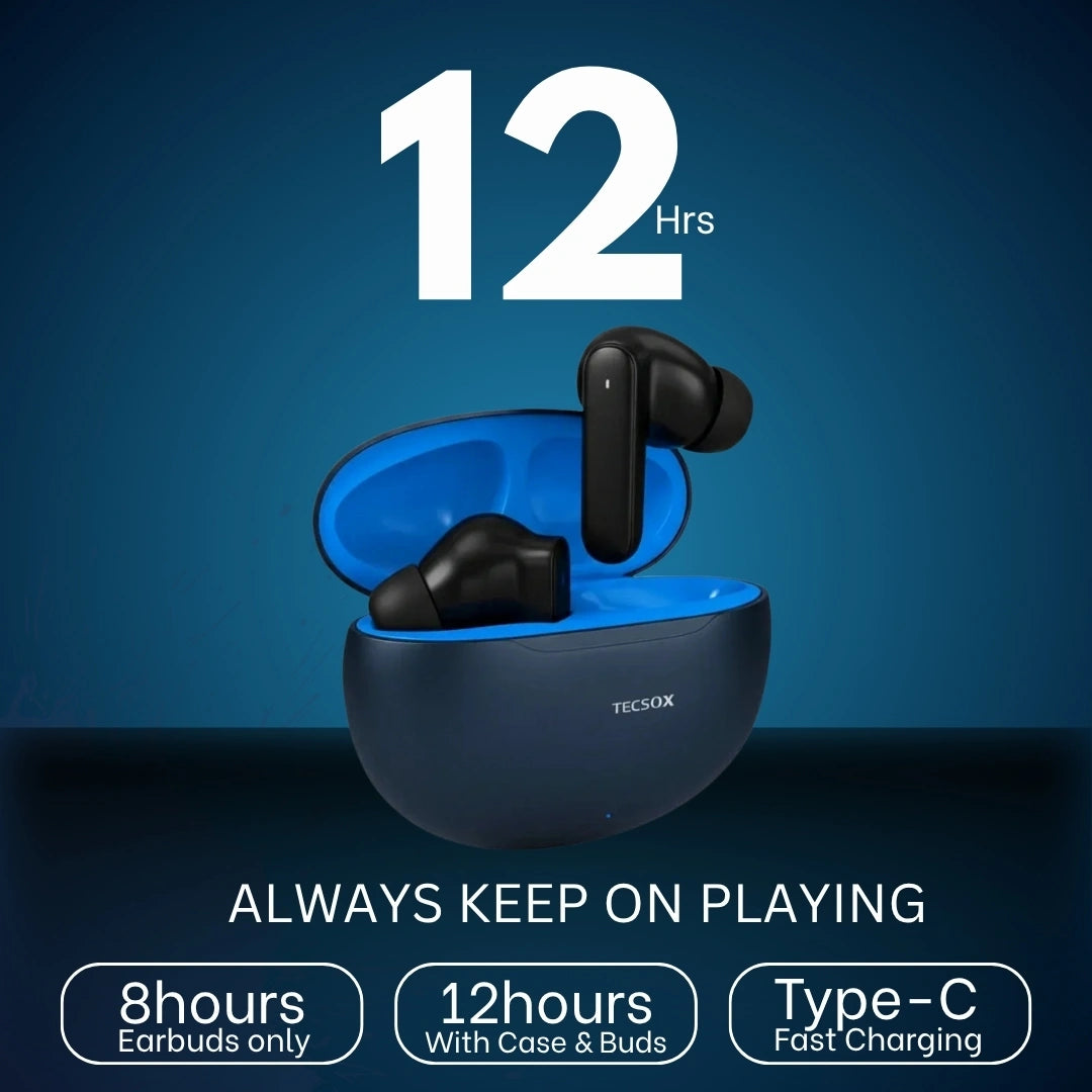 Order TecSox Pulse 611 Bluetooth Earbuds | Deep Bass | Under ₹1000