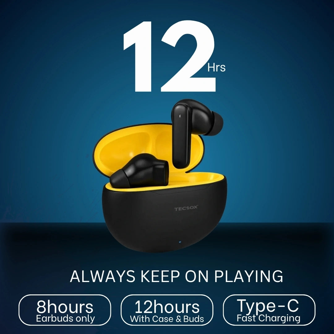 Order TecSox Pulse 611 Bluetooth Earbuds | Deep Bass | Under ₹1000