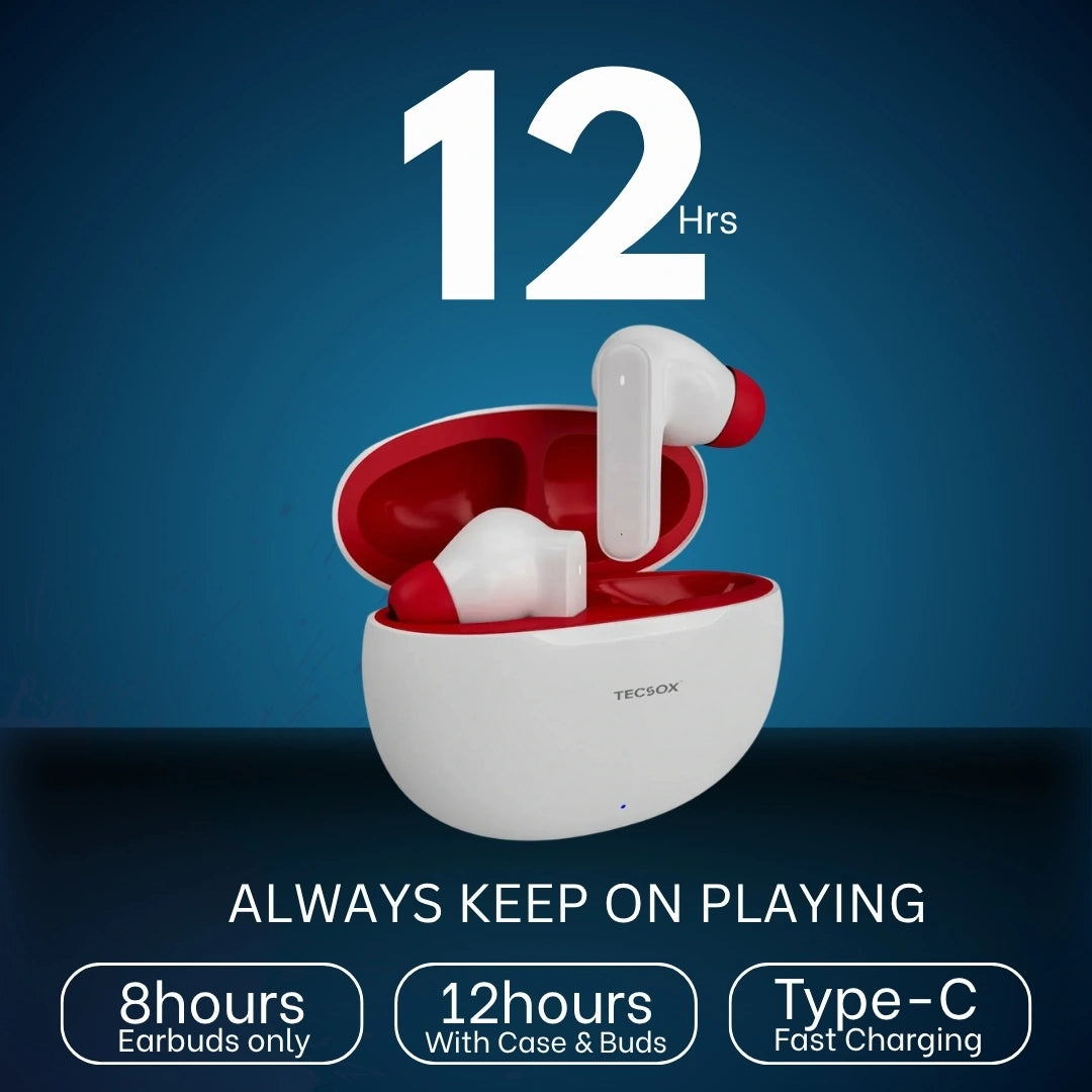 Order TecSox Pulse 611 Bluetooth Earbuds | Deep Bass | Under ₹1000