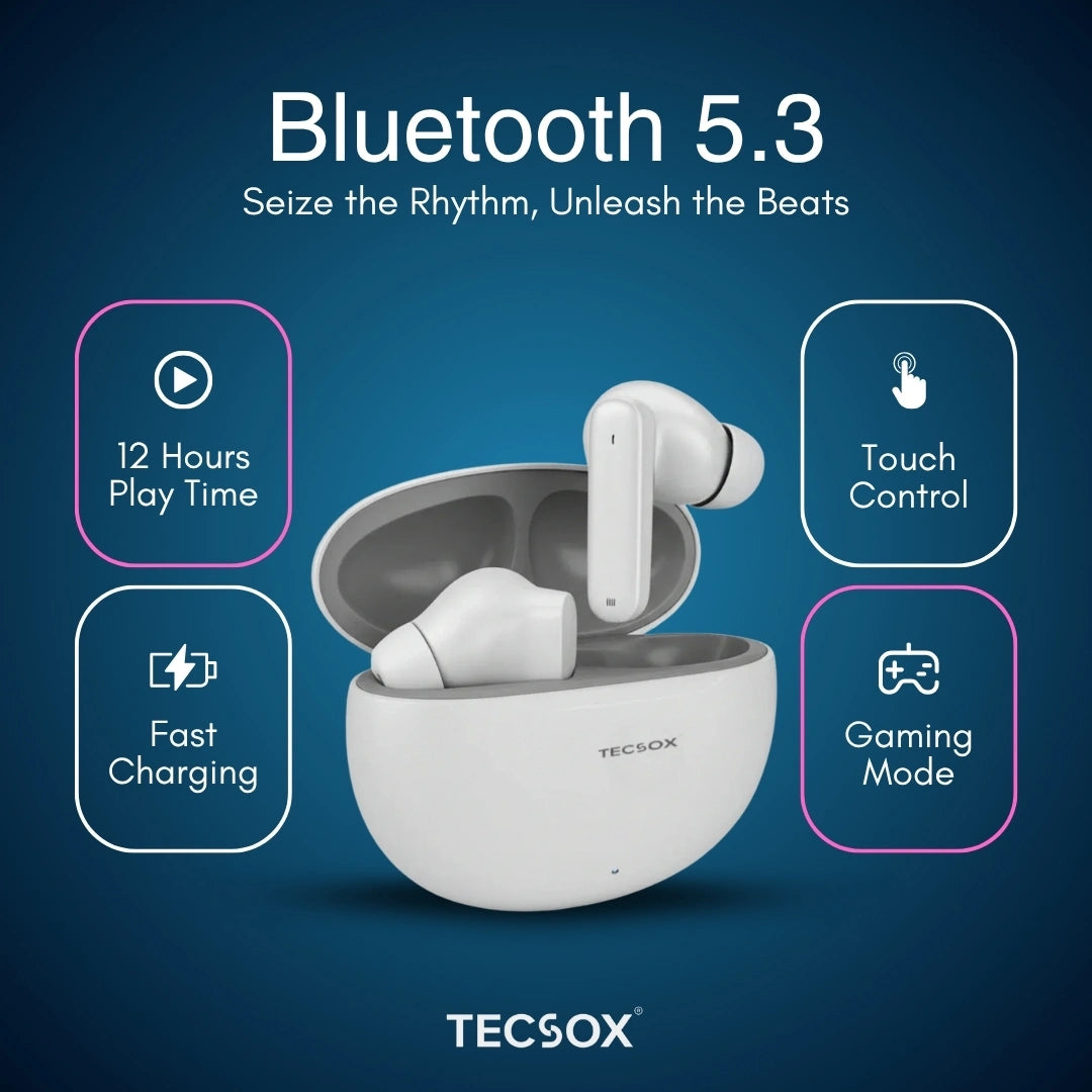 Order TecSox Pulse 611 Bluetooth Earbuds | Deep Bass | Under ₹1000
