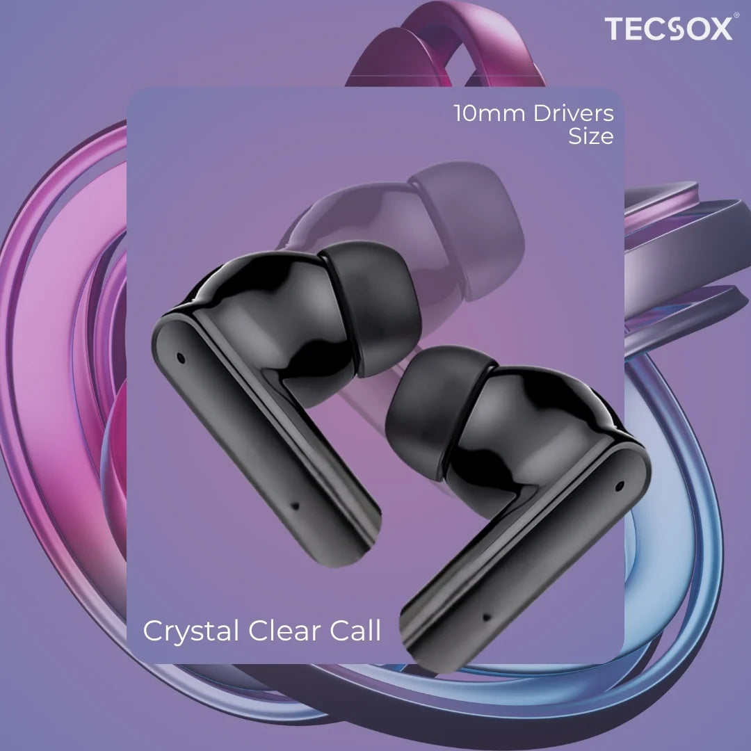Order TecSox Pulse411  Bluetooth Earbuds | Deep Bass | Under ₹1000