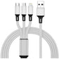 TecSox Cable 3in1 Braided Accessories | Made of study Material | Support All kind of Devices | IPX Water Resistant