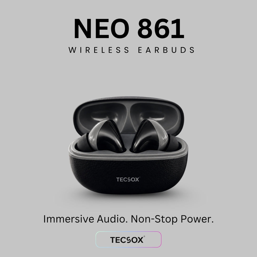 TecSox Neo861 Bluetooth Earbud With Deep Bass | IPX Water Resistant