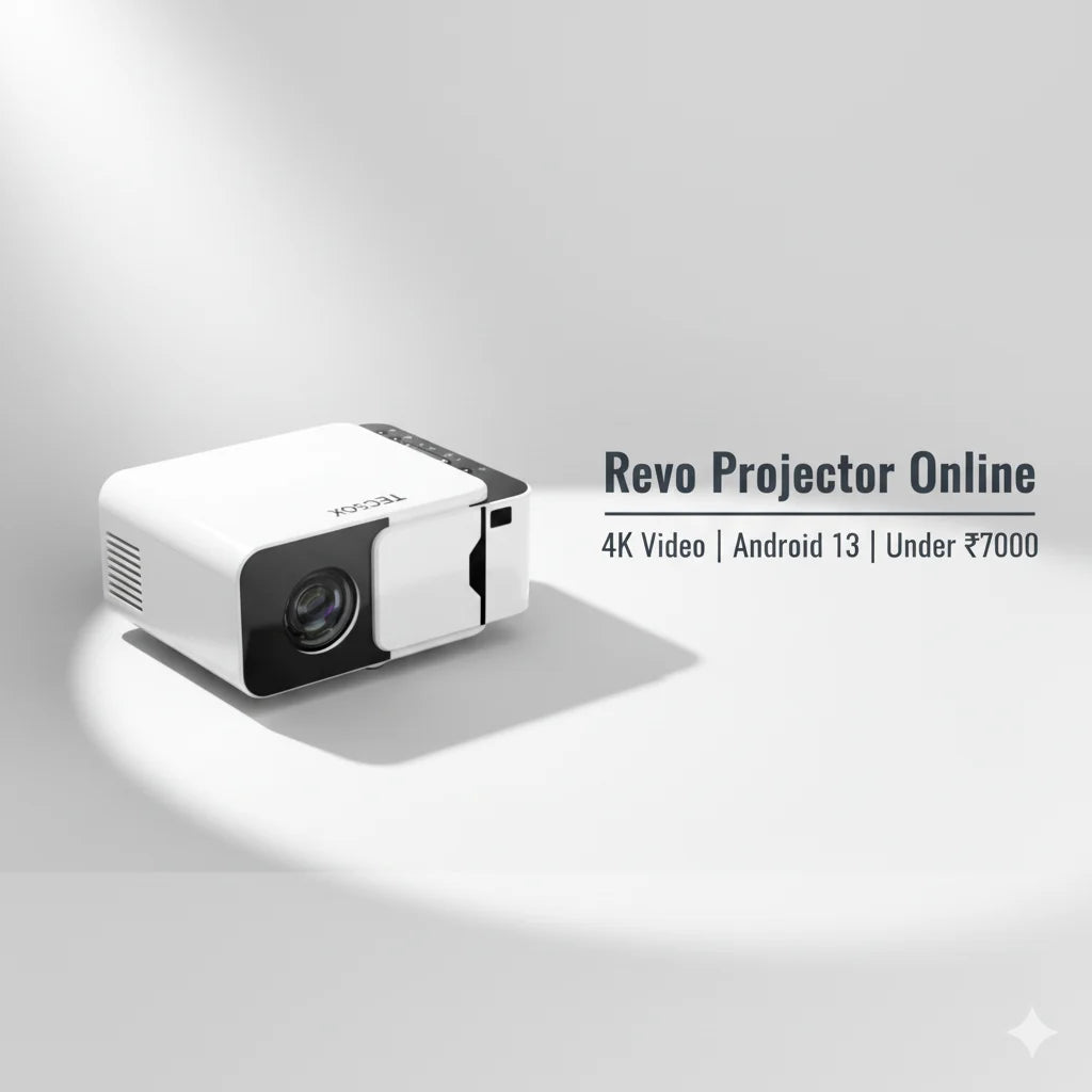 TecSox Revo Projector Online | 4K Video | Android 13 | Under ₹7000